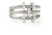 Jewelry : 18K White Gold Three-Strand Matte-Finish Wire Ring, Enhanced with Pave Set Diamond Bars.