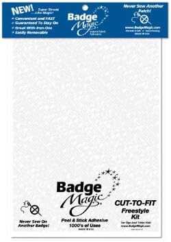 Badge Magic Cut to Fit Custom Freestyle Uniform Clothing Insignia Patch Peel & Stick Adhesive Kit