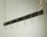 Rogar 42-in. Hanging Bar Rack, Black and Brass.