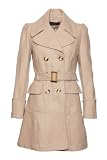 ANASTASIA Womens Wool Belted Trench Coat