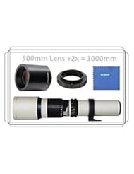 Photography: Vivitar 500mm f/8.0 Manuel Focus Telephoto Lens (White) + 2x Teleconverter = 1000mm For Sony (E-Mount) Alpha a6000, a5000, a5100, A3000, a7, a7R, a7K, a7S, NEX, F3K, 3NL, 3N, 3NL/B, 3NL/W, NEX-5N, 5T, 5TL, 5TL/S, 5TL/W, 5R, NEX-5RK, 6L, NEX-6/B, 6L/B, NEX6L/B2BDL, NEX-7, Compact System Digital SLR Cameras - Vivitar