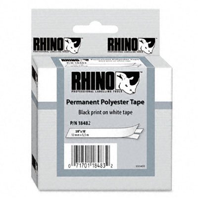 Dymo/CO Star RHINOPRO 3/8  WHITE PERMANENT ( 18482 )