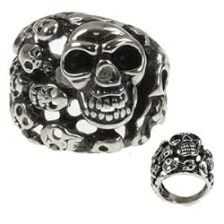 316L CASTING STAINLESS STEEL MULTIPLE SKULL RING WIDTH: 22mm