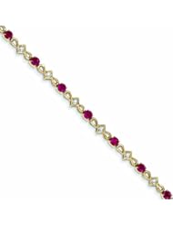 3 Carat 14K Gold Diamond and Ruby Bracelet