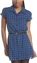 Self Esteem Juniors' Plaid Woven Belted Tunic Top