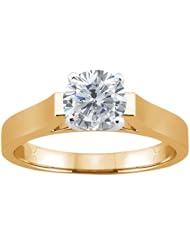 0.80 Ct Round H/I I1 Diamond 14K Yellow Gold Solitaire Ring