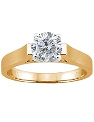 0.75 Ct Round H/I SI1/SI2 Diamond 14K Yellow Gold Solitaire Ring