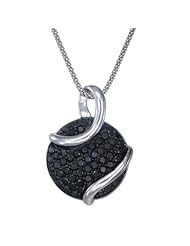 0.8 CT. Black Diamond Necklace In Sterling Silver with 18" Chain