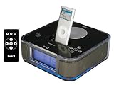 i-Station 9 ipod radio alarm clock in black with remote control