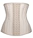 YIANNA Women's 25 Steel Boned Fat Burning Workout Waist Hourglass Cincher Trainer, YA1210-Beige-3XL