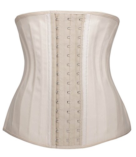 YIANNA Women's 25 Steel Boned Fat Burning Workout Waist Hourglass Cincher Trainer, YA1210-Beige-3XL