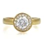 14K Yellow Gold Vermeil Round-Cut Cubic Zirconia CZ Ring - Women's Engagement Wedding Ring Size 7