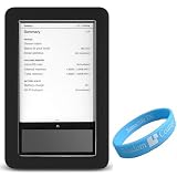 Black Silcone Skin for Barnes and Nobles Nook eReader + Wisdom*Courage Wristband