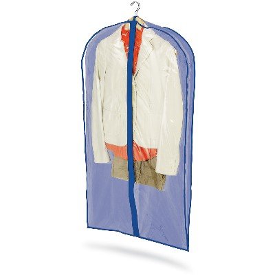 Closet Clothing Protector Storage Garment Bag (42Lx24) In Clear w/ Blue - Honey Can Do #SFT-01279
