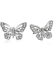 Fossil Butterfly Silver Earrings