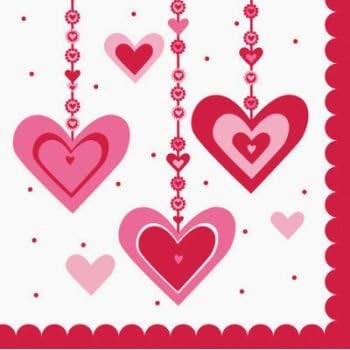 Heart Dazzler Valentine Paper Party Supplies (Lunch Napkins)