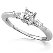 1/2 ctw Asscher & Baguette Cut Diamond Engagement Ring in 14kt White Gold