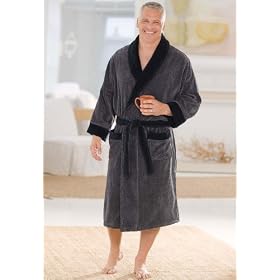 KingSize Big & Tall Polyester Velour Marled Kimono