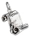 STERLING SILVER ANTIQUED OPEN SCROLL DIPLOMA CHARM