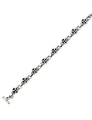 Sterling Silver 8 Inch Reversible Gothic Bracelet