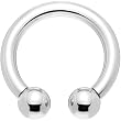 8 Gauge Internally Threaded Horseshoe Circular Barbell - 5/8" 6mm