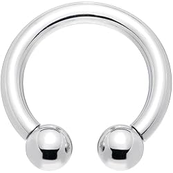 8 Gauge Internally Threaded Horseshoe Circular Barbell - 5/8" 6mm