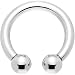 8 Gauge Internally Threaded Horseshoe Circular Barbell - 5/8" 6mm