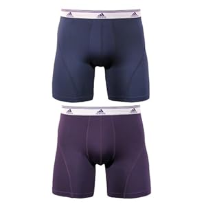 Adidas Men's Sport Performance Climalite Pack of 2 Boxer Brief, Assorted High Energy Urban Sky/Dark Violet, Large