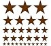 Set of 30 - Chocolate Brown Stars Vinyl Wall Graphic Decals Stickers