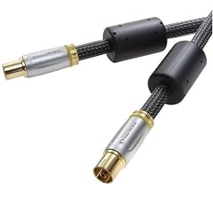 Prowire High-End TV/Radio Antennenkabel (Koax-Stecker - Koax-Kupplung, Schirmungsmaß 120 dB) 5 m
