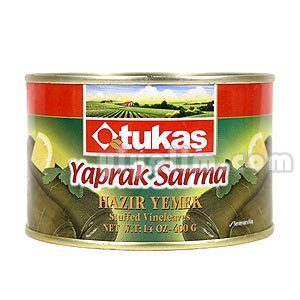 Stuffed Vine Leaves, Stuffes Grape Leaves (Dolma) 400g by Tukas