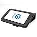 Evecase SlimBook Leather HandStrap Folio Stand Case Cover for HP Slate 7 (2800) - 7'' Android Tablet - Black