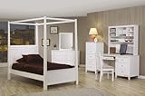 Selena Youth 4PC Full Size Canopy Bedroom Set in a White Finish