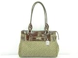 Giani Bernini Signature Satchel Handbag Purse ~ Brown/Khaki In Color