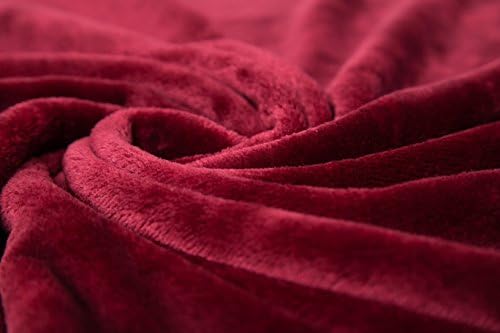 Joysunshine Super Soft Flannel Home Fashions Wear-Resistant Plush Microplush Throw Blanket, Size 60"x 70"/50"x60" Inches,Sky Blue,Wine Red, Chocolate, 100% Microfiber. (50"x60", Wine Red)