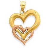 14k Two-Tone Fancy Heart Charm