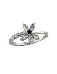 0.35 CT Black & White Diamond Ring In White Gold