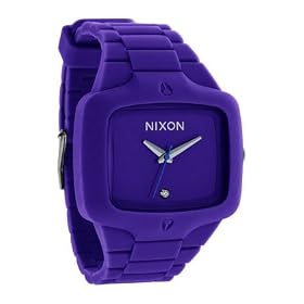 Nixon Men's Rubber Player Analog Watch In Purple