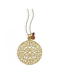 MMA Silver - 16 inch+2 inch 14 Karat Gold Plated Necklace with Ornate Pendant