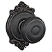 Schlage F10 GEO 716 BRK Georgian Door Knob with Brookshire Trim, Hall & Closet Passage Lock, Aged Bronze