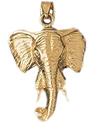 Dazzlers Solid Elephant Head Charm Pendant 14k Gold Available in three colors from jewelsberry (weights: 5.2 grams only)