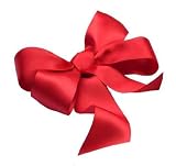 Red Satin Gift Bow. Ribbon. Isolated on White - 24