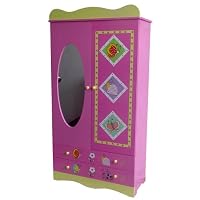 4Gr8 Kidz Pink Series Kids Wooden Wardrobe with Mirror
