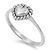 Jinique VE-01025 Sterling Silver Simple Heart Band Ring