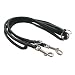 Leather Dog Leach 185cm, 3xadjustable,round,black