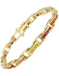 Genuine Morne Rouge (TM) Bracelet. 7.20 Ctw Sapphire Gold Plated Silver Bracelet - Material/Stone: Sapphire. 19.5 grams in weight and 7.5 inches in length. 100% Satisfaction Guaranteed.