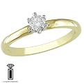 14KY 1/3 Round Tiffany 6-Claw Ring
