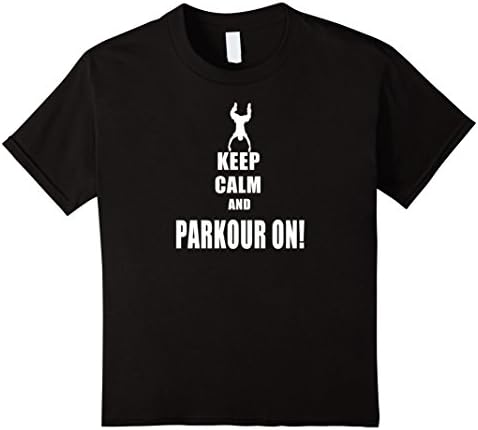 Kids Keep Calm Parkour On T Shirt Jumping 10 Black