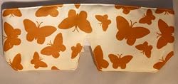 Organic Cotton Sleep Mask Taupe Butterfly Design