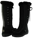 KOOLABURRA Sierra Womens Genuine Sheepskin Australia Boots Shoes Black Lace Up